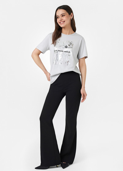 Футболка хлопковая Regular Fit с блестящим принтом (VTW82BF16-91 ...